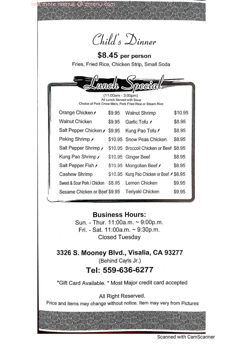 Online Menu of New China Chinese Restaurant Restaurant, Visalia