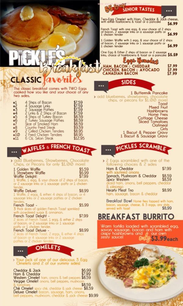 Online Menu of Pickles Restaurant Restaurant, Edmond, Oklahoma, 73034