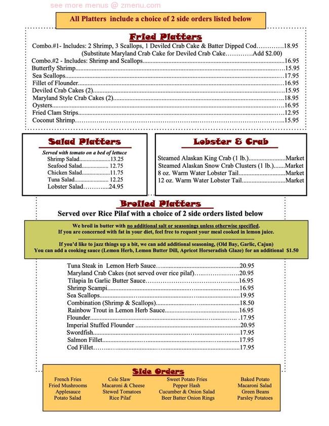 Online Menu of Lobster Claw Restaurant, Doylestown, Pennsylvania, 18902