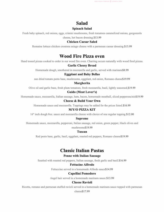 Online Menu of Motor City Pasta Company Restaurant, Inverness, Florida