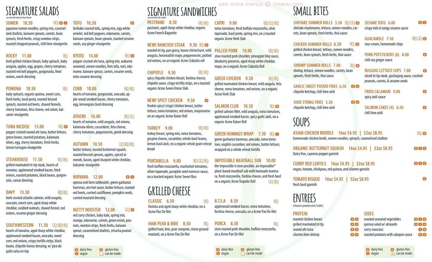 Online Menu of Sprout Cafe Restaurant, Palo Alto, California, 94301 Zmenu