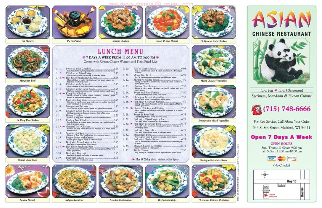 Online Menu of New china Restaurant, Medford, Wisconsin, 54451 Zmenu