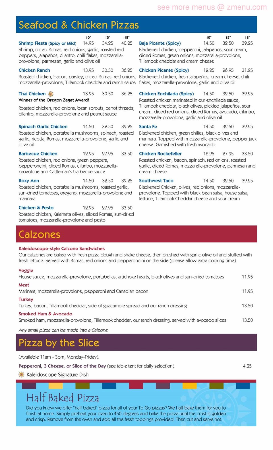 Online Menu of Kaleidoscope Pizzeria & Pub Restaurant, Medford, Oregon