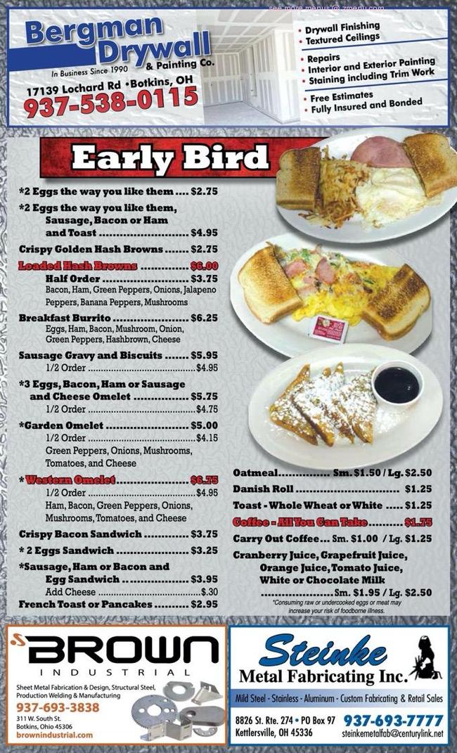 Online Menu of Meyers Tavern Restaurant, Botkins, Ohio, 45306 Zmenu