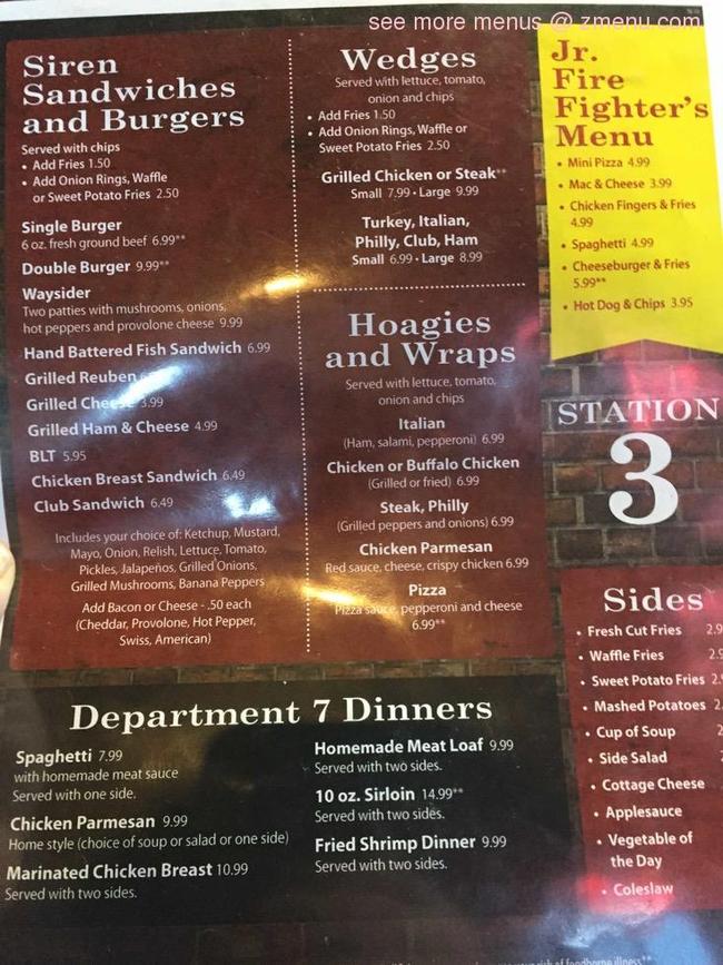 Online Menu of Conneaut Lake Volunteer Fire Department Station 3