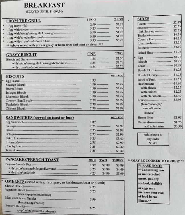 Online Menu of Debbies Snack Bar Restaurant, Hamptonville, North