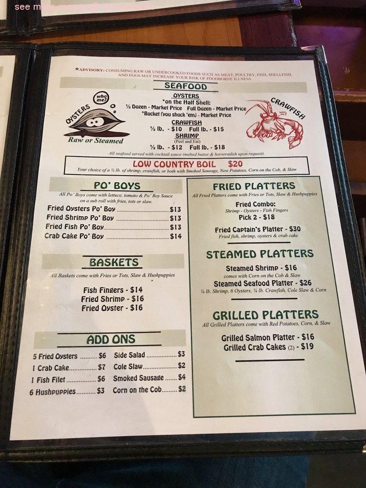 Online Menu of Bernies Oyster House Restaurant, Savannah,