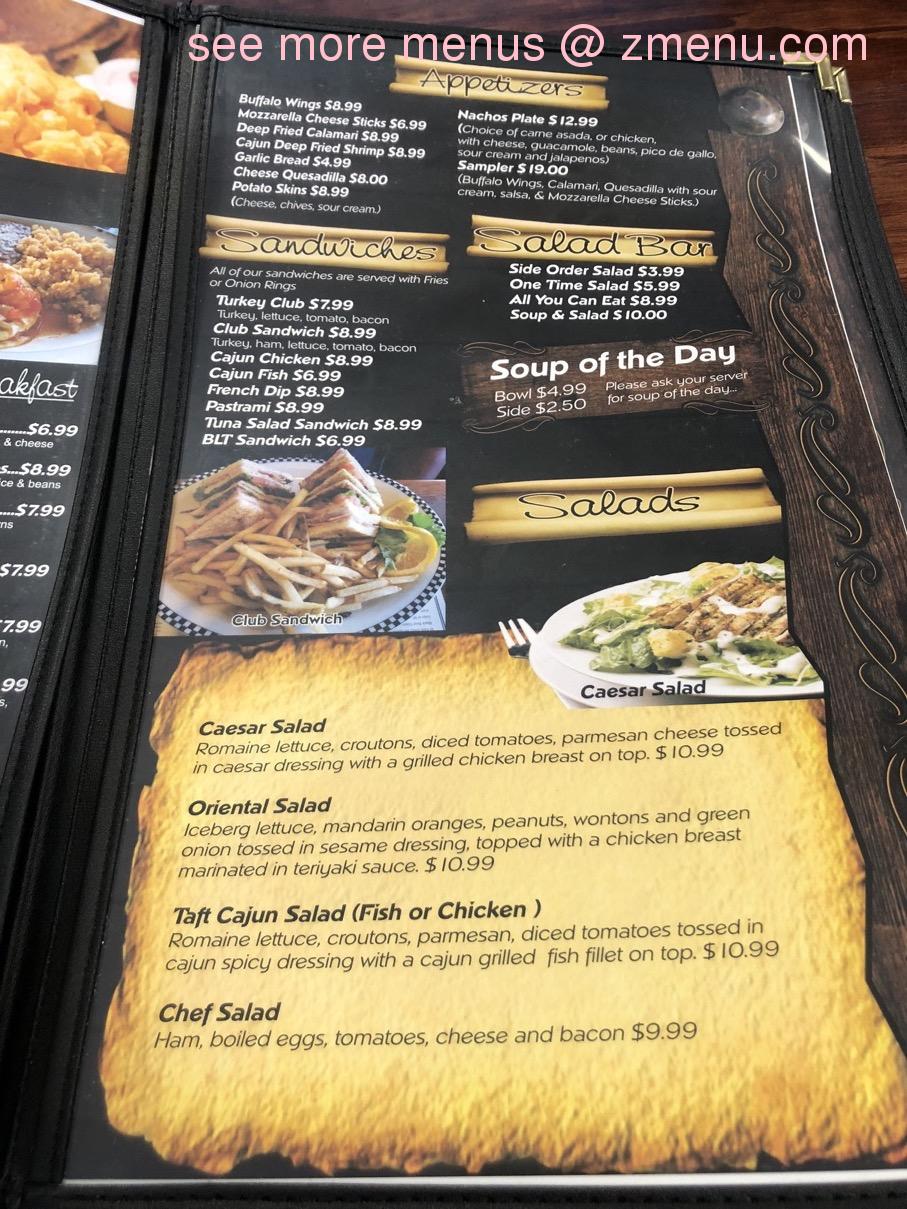 Online Menu of Taft Dining Restaurant, Taft, California, 93268 Zmenu