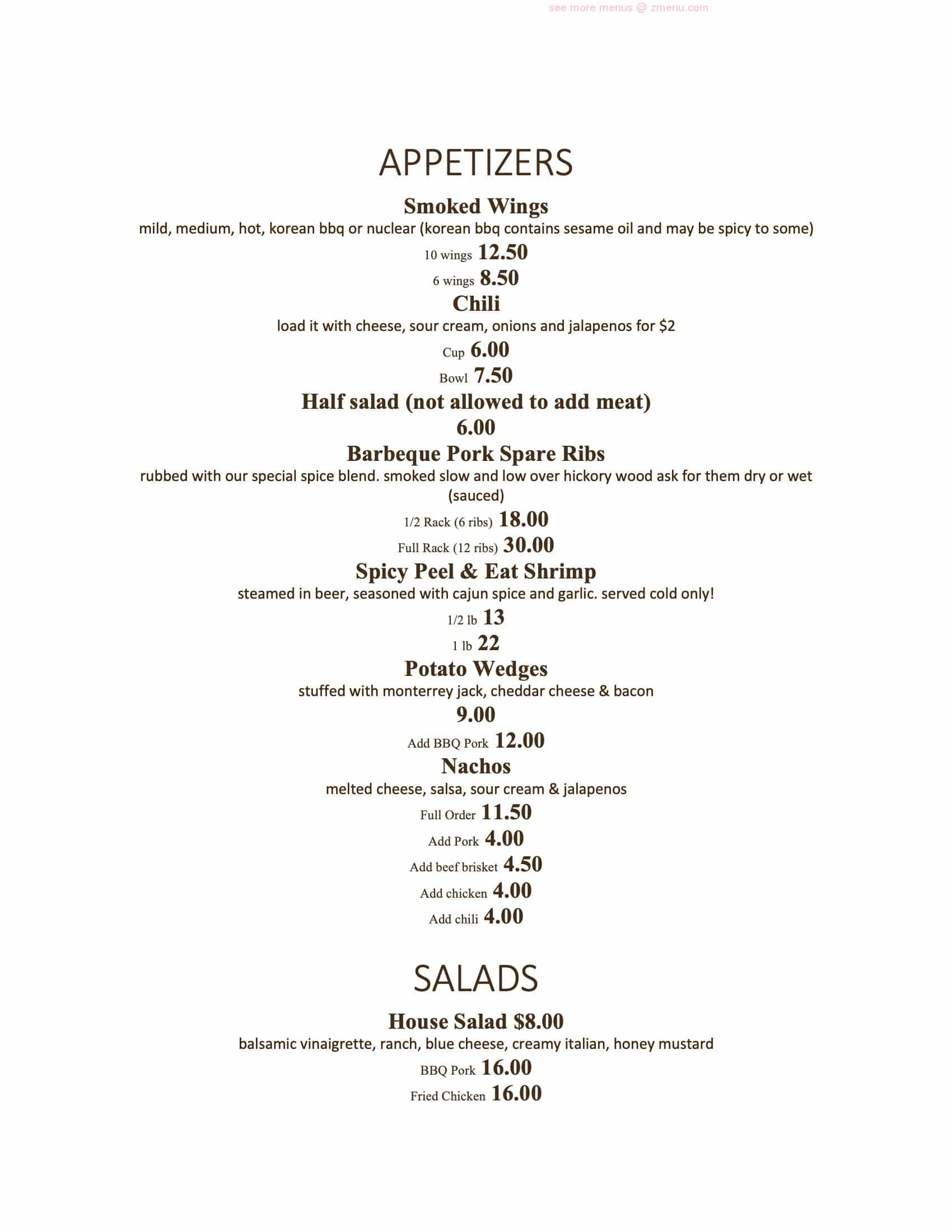 Online Menu of Barnstormer Barbeque Restaurant, Fort Montgomery, New