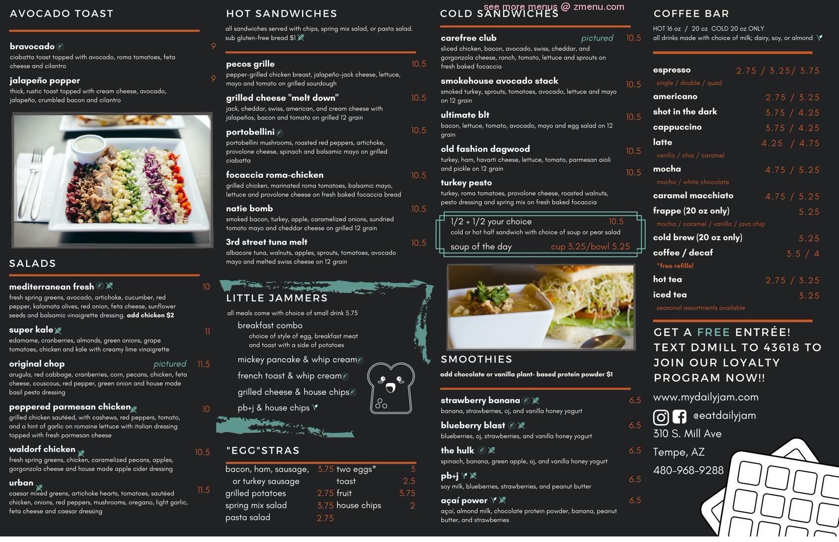 Online Menu of Daily Jam Restaurant, Tempe, Arizona, 85281 Zmenu
