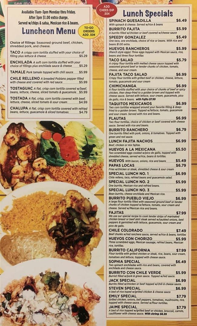 Online Menu of Pueblo Viejo Restaurant, Pryor, Oklahoma, 74361 Zmenu