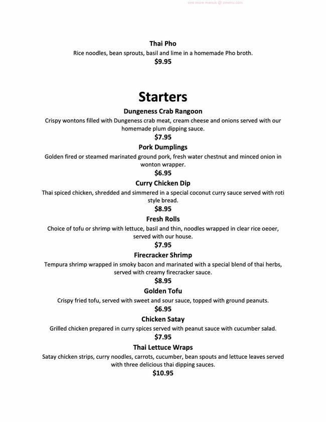 Online Menu of Sang Tong Thai Square Restaurant,