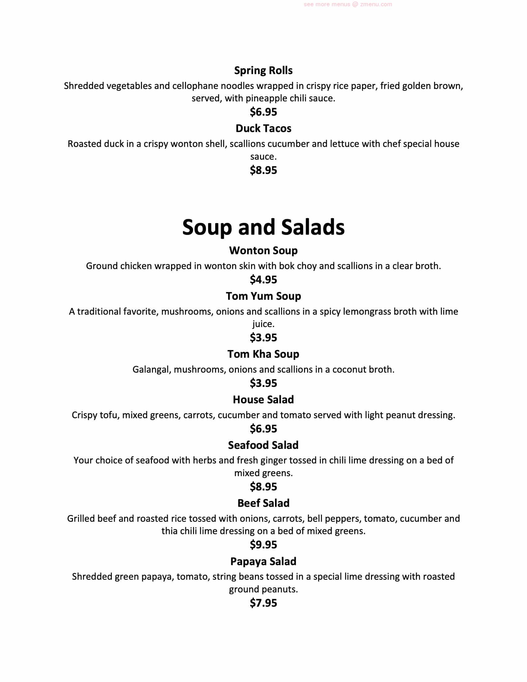 Online Menu of Sang Tong Thai Square Restaurant,