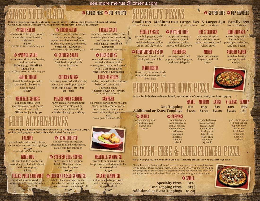 Online Menu of Old Town Pizza Restaurant, Auburn, California, 95603 Zmenu