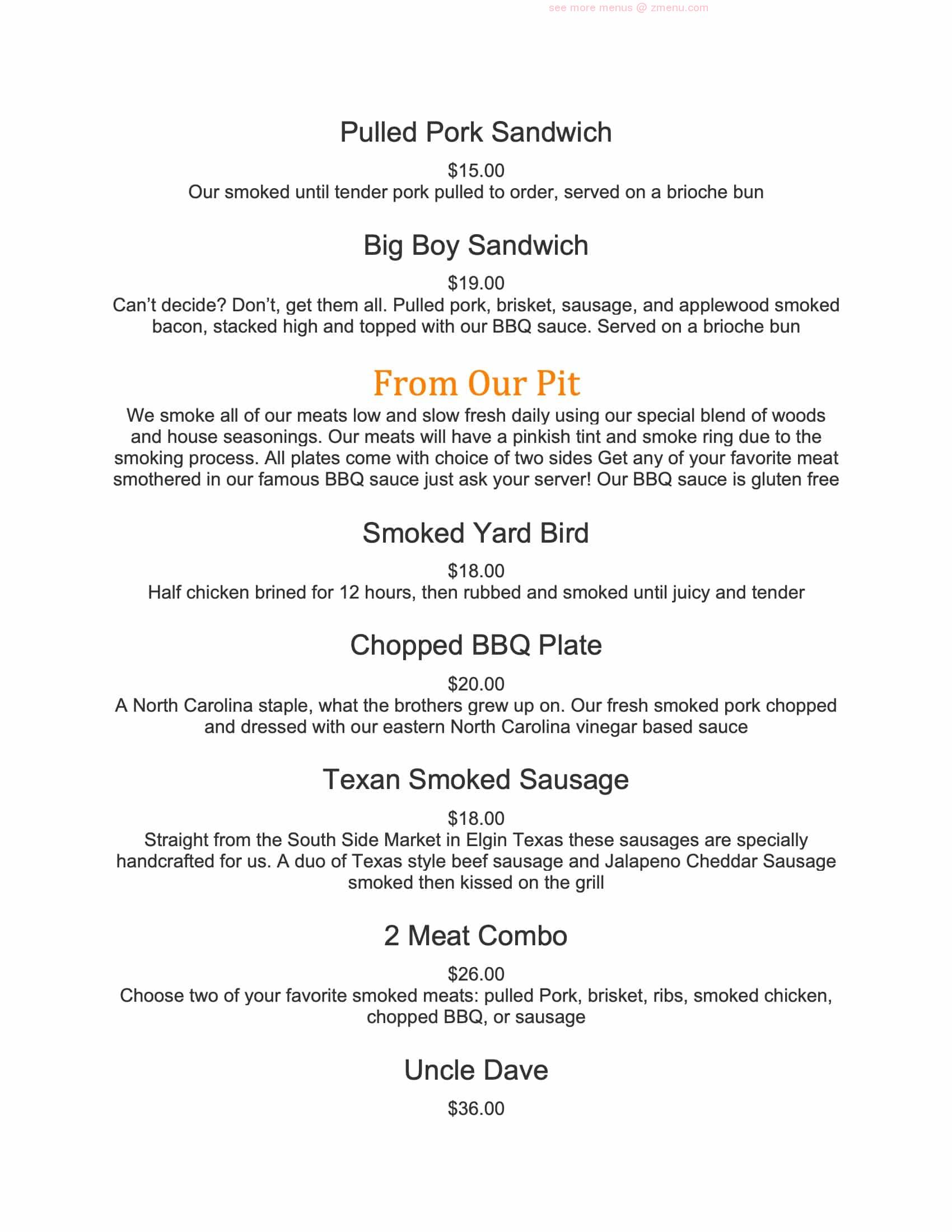 Online Menu of Brothers Smokehouse BBQ & Soul Restaurant, Ramsey, New Jersey, 07446 Zmenu