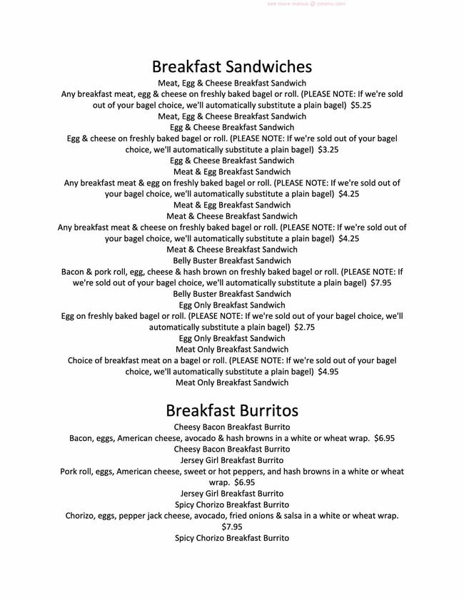 Online Menu of Fast Bagel Restaurant, Somerset, New Jersey, 08873 Zmenu