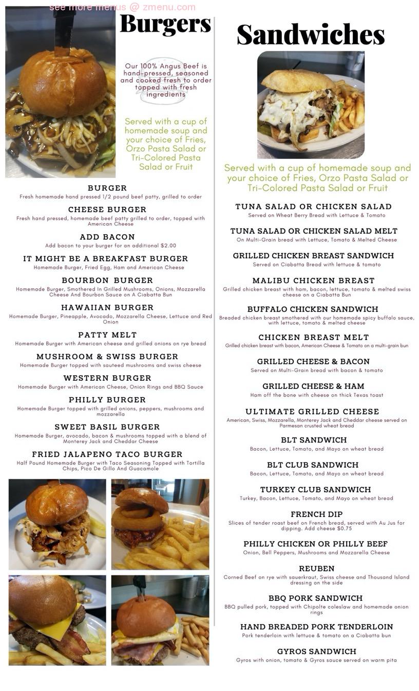 Online Menu of Sweet Basil Cafe of Rockford Restaurant, Rockford