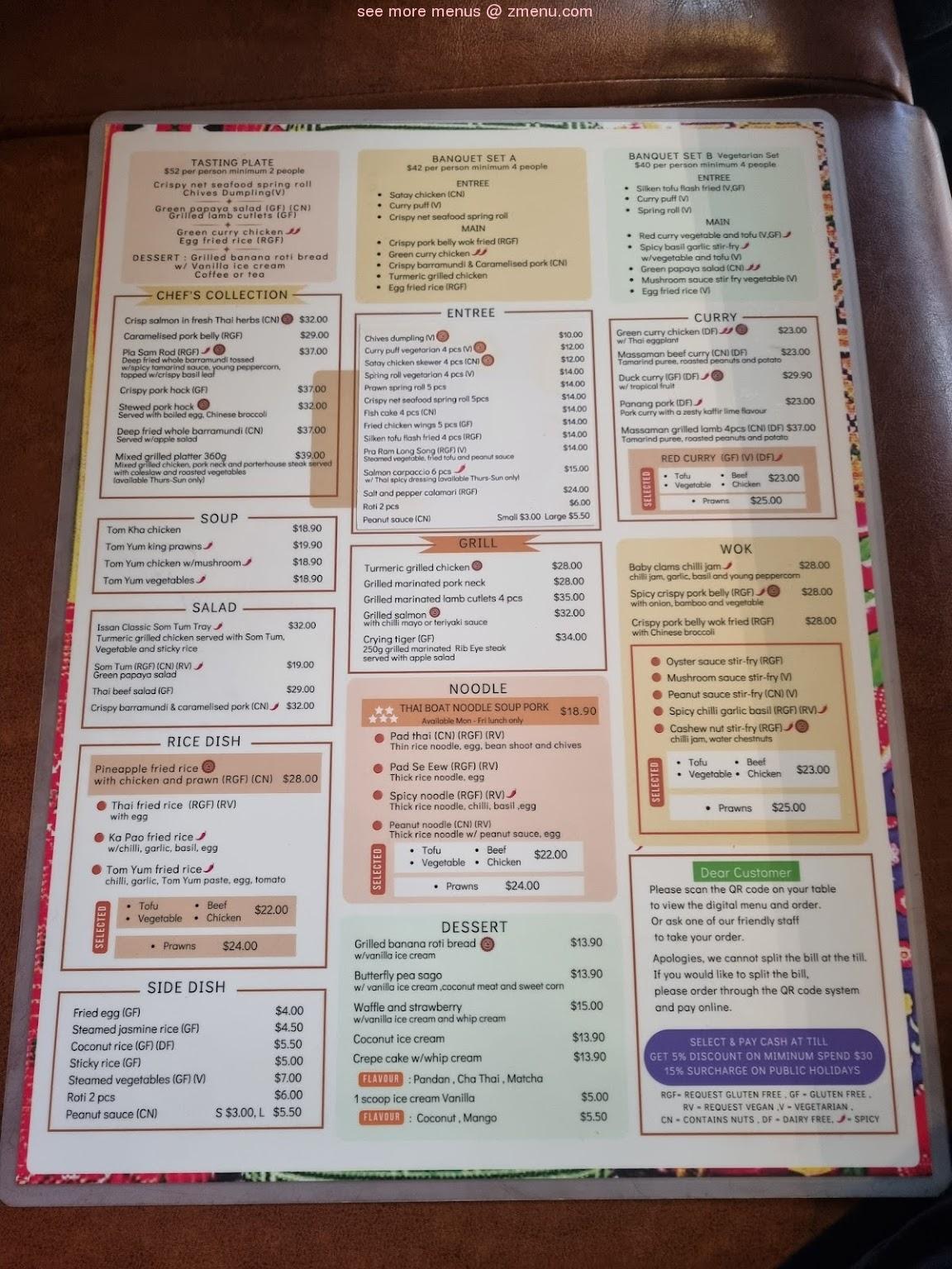 Online Menu of Thai Alley Watergardens Restaurant, Taylors Lakes