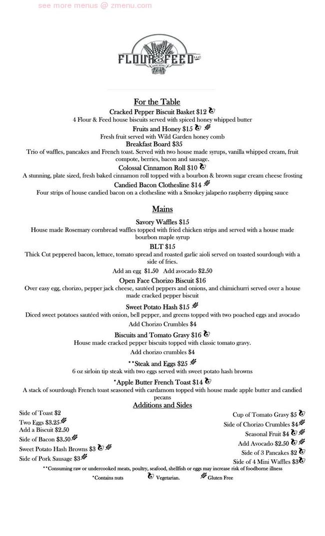 Online Menu of Flour and Feed LLC Restaurant, West Virginia