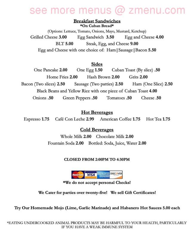 Online Menu of Cocos Kitchen Restaurant, Big Pine Key, Florida, 33043