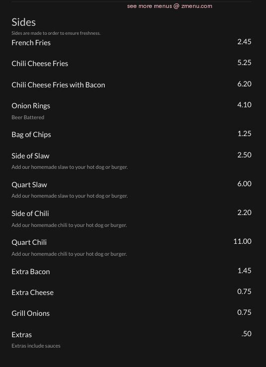 Online Menu of Edgefield Pool Room Restaurant, Edgefield, South