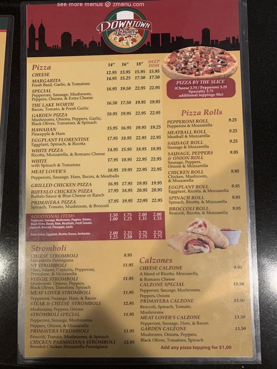 Online Menu of Downtown Pizza Restaurant, Lake Worth, Florida, 33460