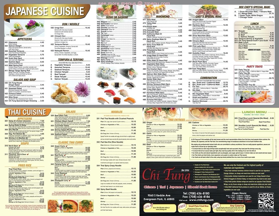 Online Menu of Chi Tung Restaurant, Evergreen Park, Illinois, 60805 Zmenu