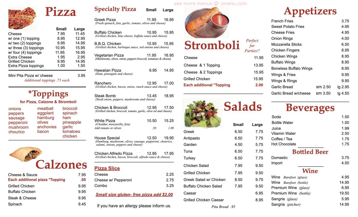 Online Menu of Bristol House of Pizza Restaurant, Bristol, Rhode Island