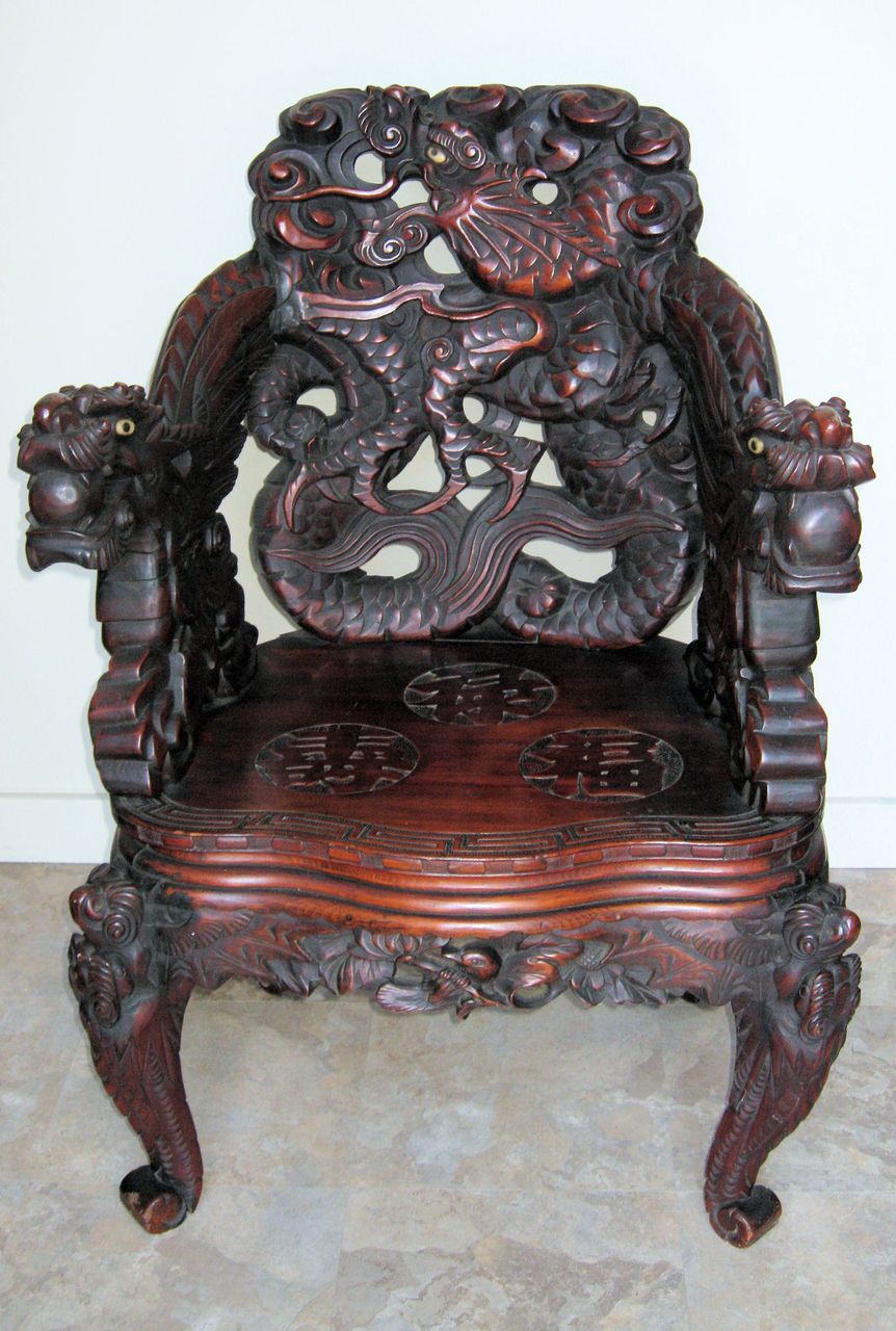 JAPAN DRAGON CARVED CHAIRS ANTIQUE ANTIQUES CENTER