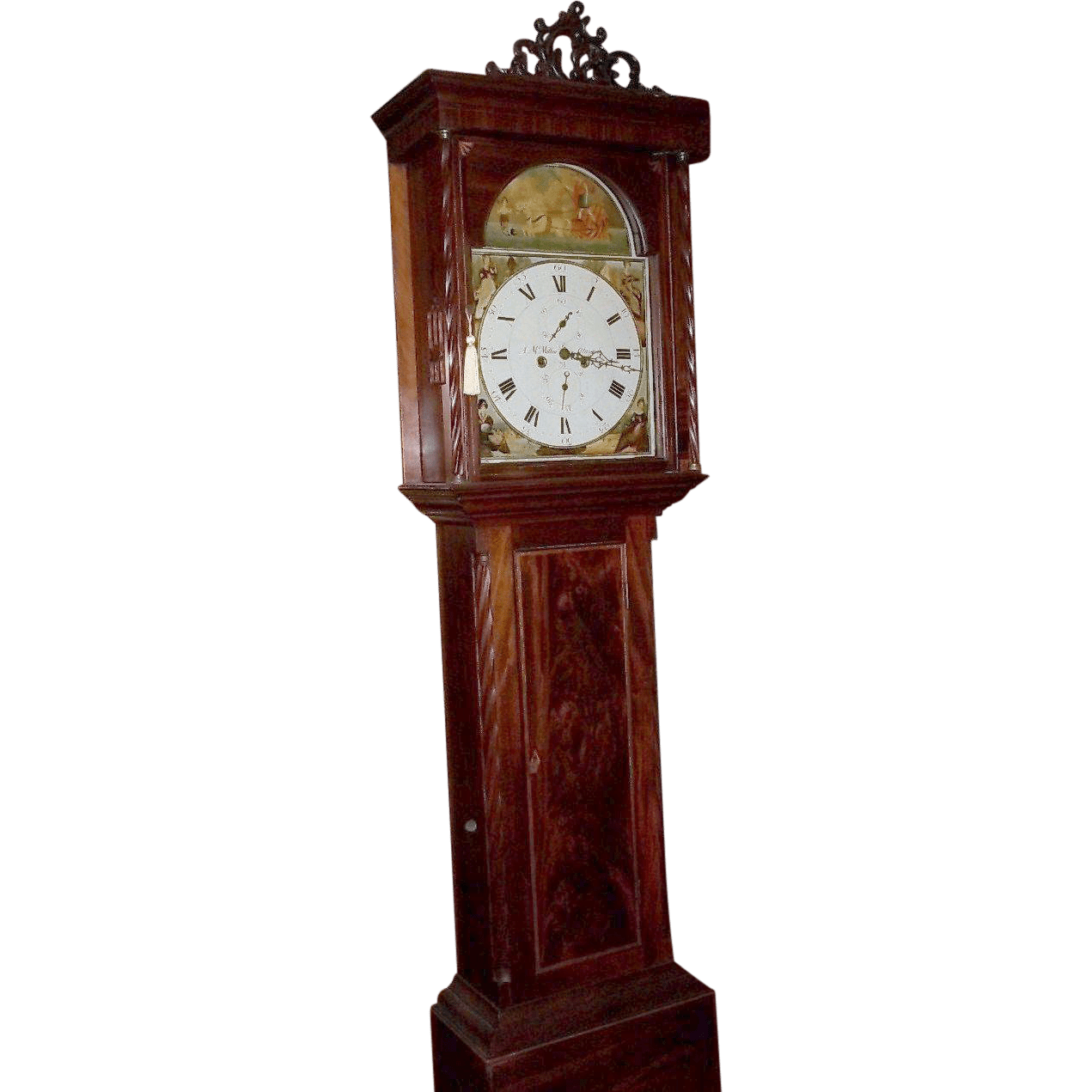 Fine Mahogany 8 day longcase clock McMillan Scotland, Glasgow c1840