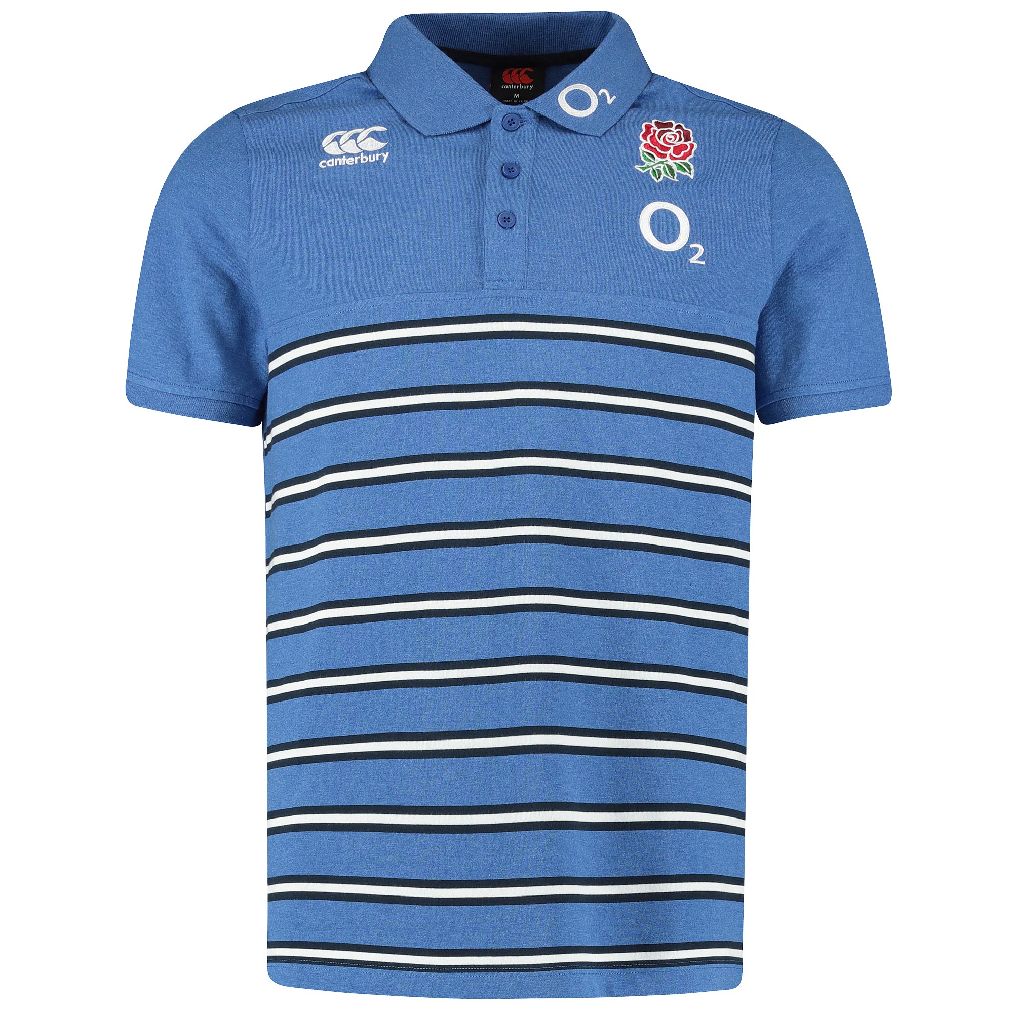 Canterbury Official Mens England Rugby Cotton Jersey Stripe Polo Shirt