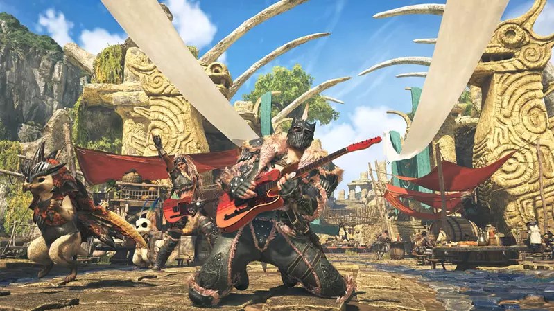 魔物獵人荒野《咆哮響徹青空》+《最愛礦石了！！》活動任務開始，完成任務就可以獲得帥氣動作以及「十字鎬」造型的武器喔