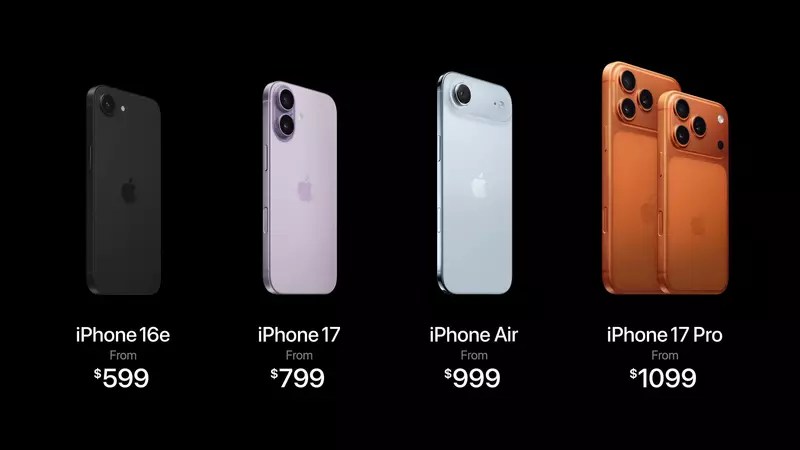 Apple產品發佈會《蘋果哀鳳17》新系列「iPhone Air」、「 iPhone 17」、「iPhone 17 Pro」、「iPhone 17 Pro Max」等新機9月19號起發售