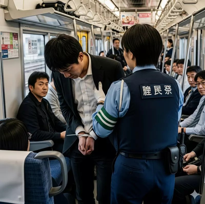 電車痴漢對一名女性鹹豬手 想不到逃亡過程還被該女子反殺制伏