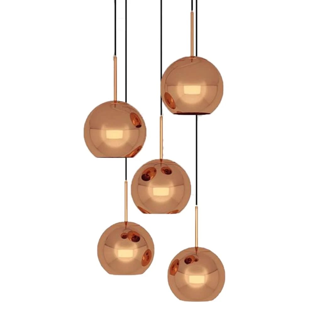 Tom Dixon Copper Round Multi Light Pendant Lightopia