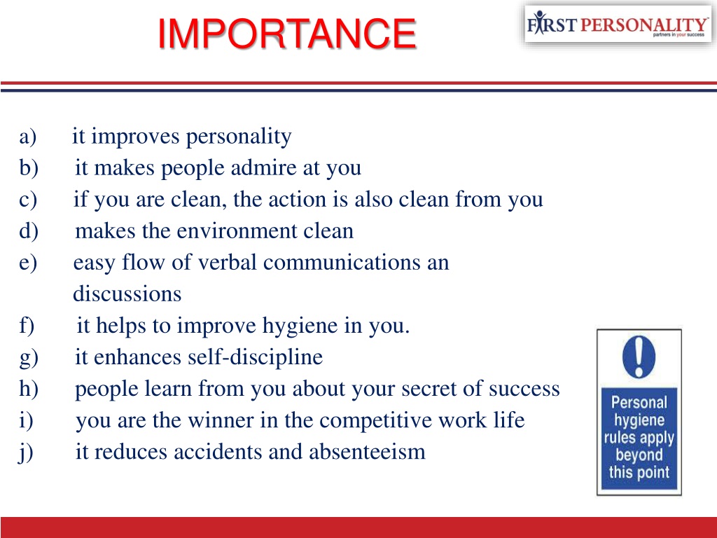 Importance Of Personal Hygiene / Importance Of Health And Hygiene One