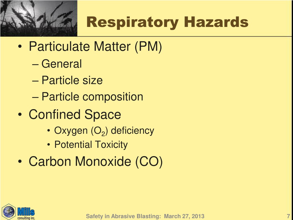 PPT Respiratory Hazards in Abrasive Blasting PowerPoint Presentation