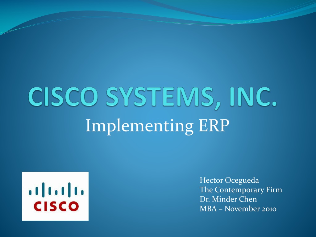 🐈 Cisco systems inc implementing erp. Cisco Systems, Inc. Implementing