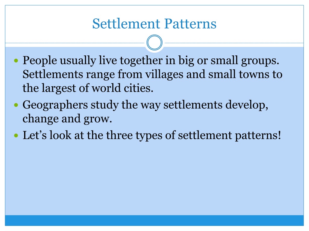 PPT Patterns of Human Settlement PowerPoint Presentation, free