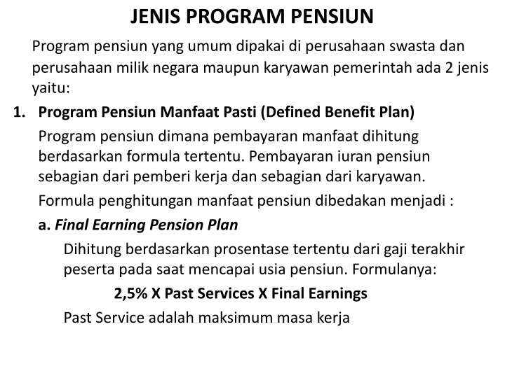 PPT DANA PENSIUN PowerPoint Presentation ID1526765