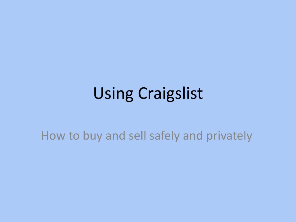 PPT Using Craigslist PowerPoint Presentation, free download ID1534851