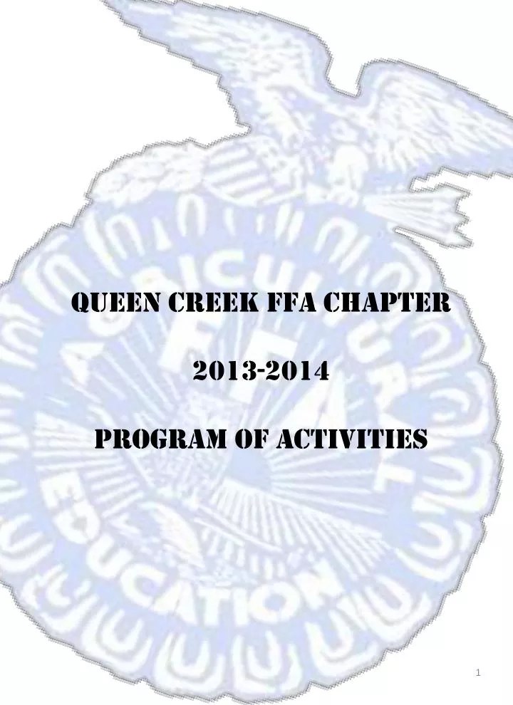 PPT Queen Creek FFA Chapter 20132014 Program of Activities