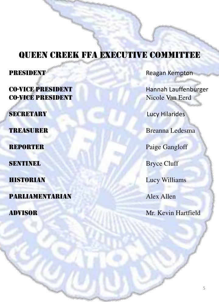 PPT Queen Creek FFA Chapter 20132014 Program of Activities