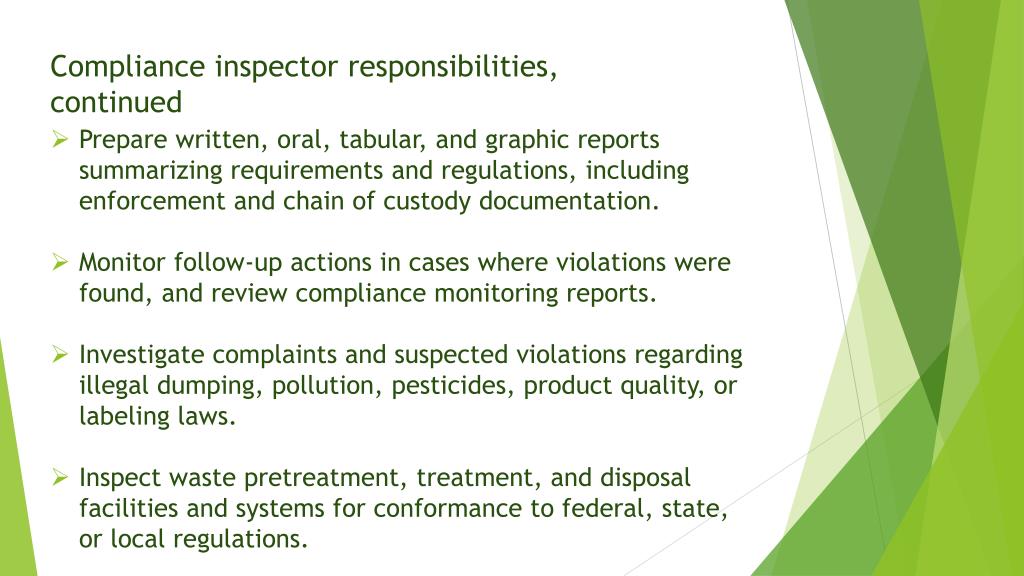 PPT Introduction to the Environmental Compliance Inspector PowerPoint Presentation ID1538021