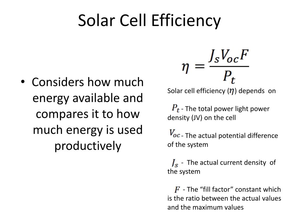 PPT The Physics of Photovoltaics An Analysis of Solar Panel Cost, E