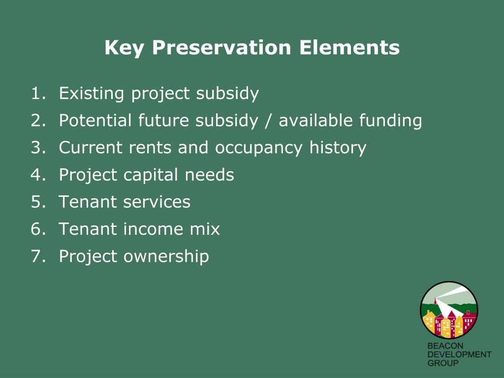 PPT Preserving Existing HUD Subsidized Housing PowerPoint