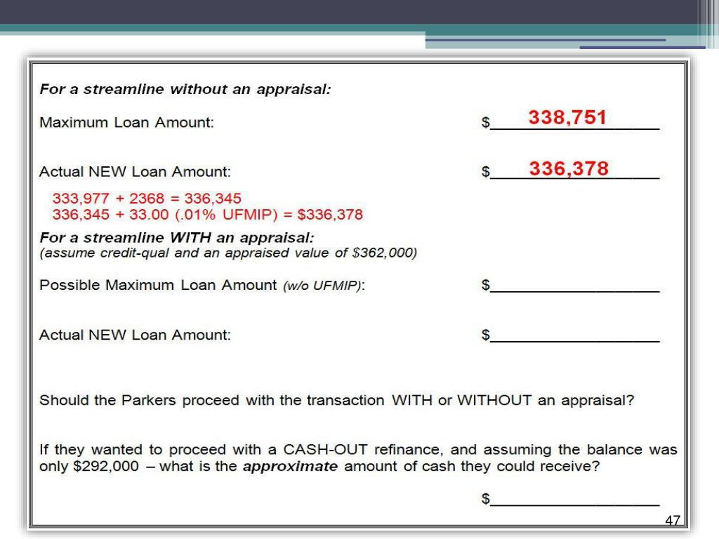 PPT HUD & The FHA Presents… Credit Underwriting Loan Calculations