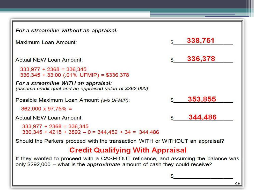 PPT HUD & The FHA Presents… Credit Underwriting Loan Calculations