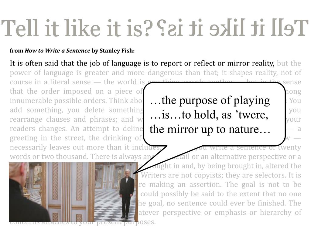 PPT from How to Write a Sentence by Stanley Fish PowerPoint
