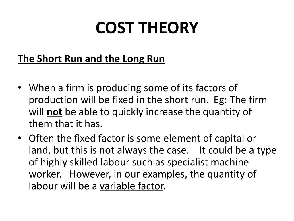 PPT The Theory of the Firm COSTS, REVENUES AND PROFIT PowerPoint